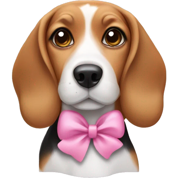 beagle with pink bow in hair emoji