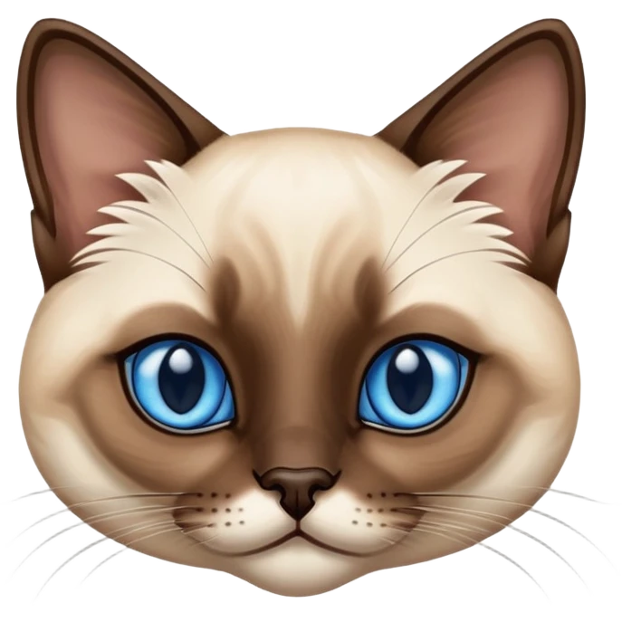 A siamese cat with blue eyes, laying down emoji