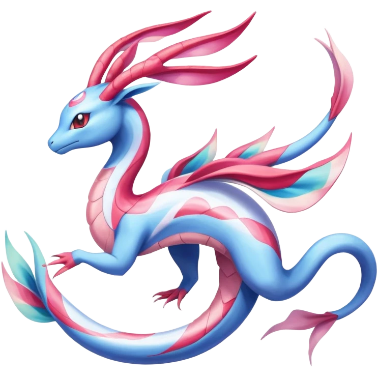 Milotic-Sylveon-Dragonair-Fakémon-hybrid-creature (full body)  emoji
