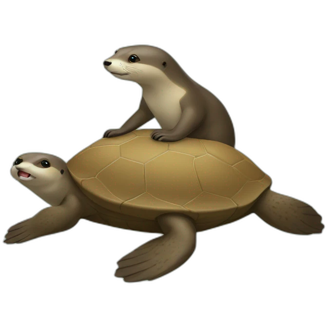Loutre sur tortue emoji