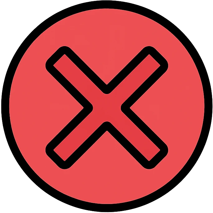error icon, simple and clear, red color, universal symbol emoji