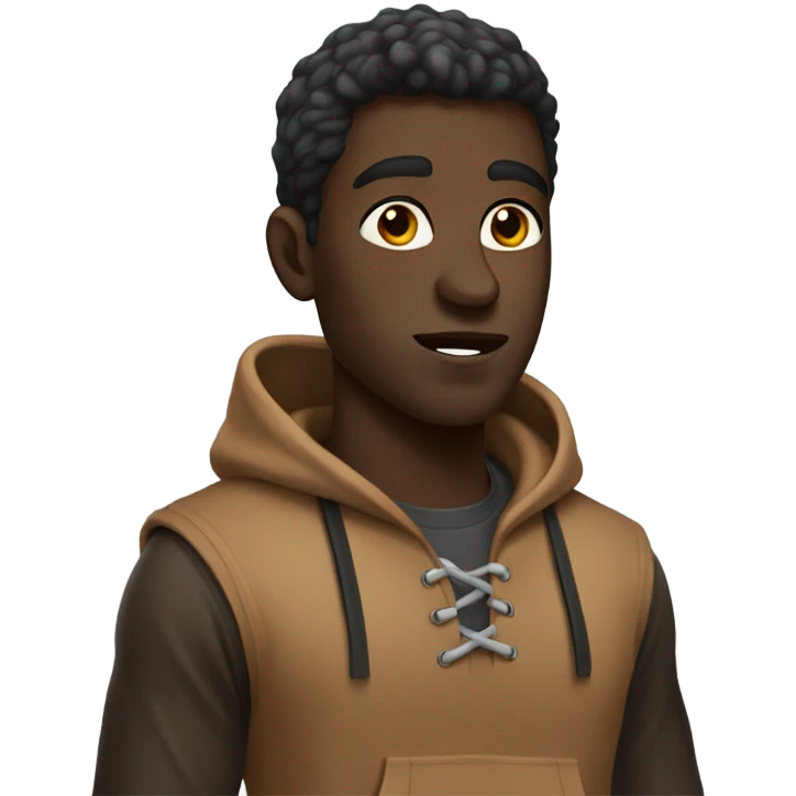 Black centaur with brown hoodie  emoji