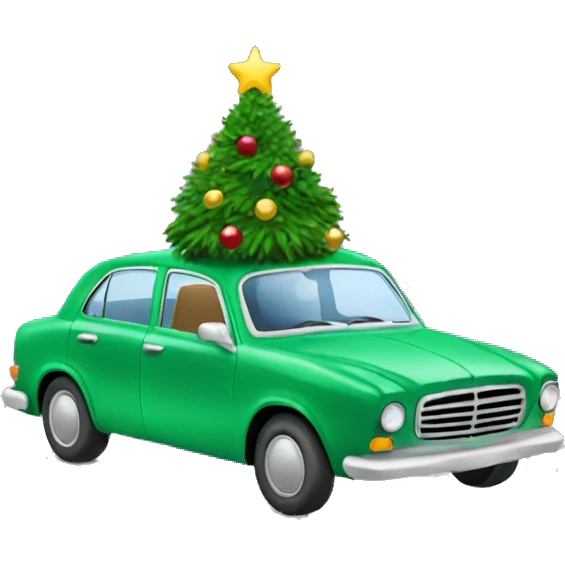Christmas Car with Christmas Tree  emoji