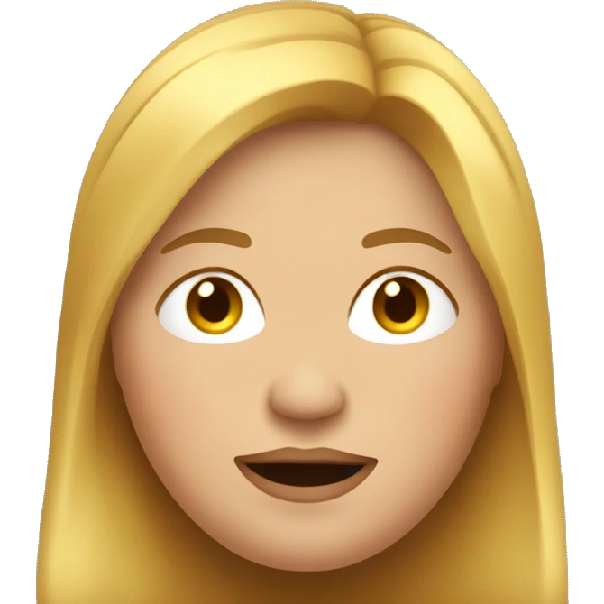 Obese, middle-aged woman, with golden long hair. emoji