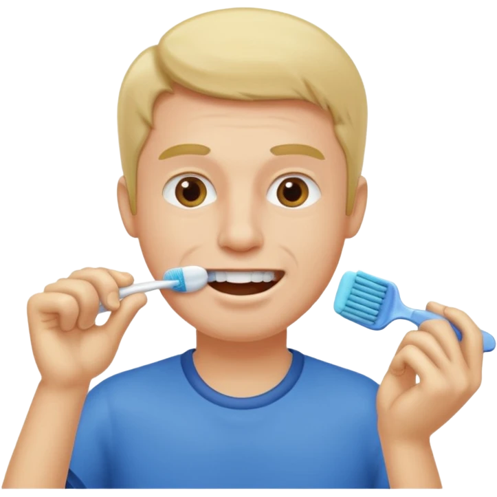 man brushing his teeth emoji