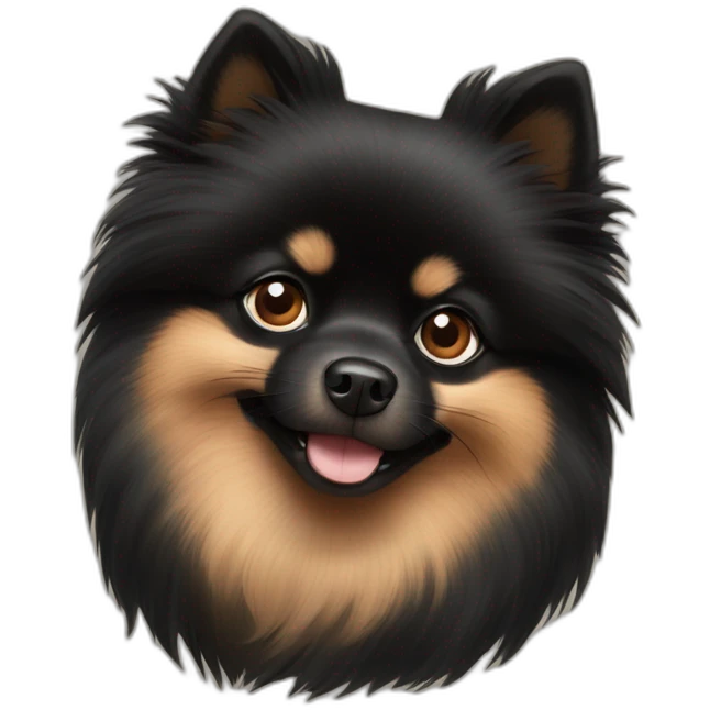 black Pomeranian spitz with tan emoji