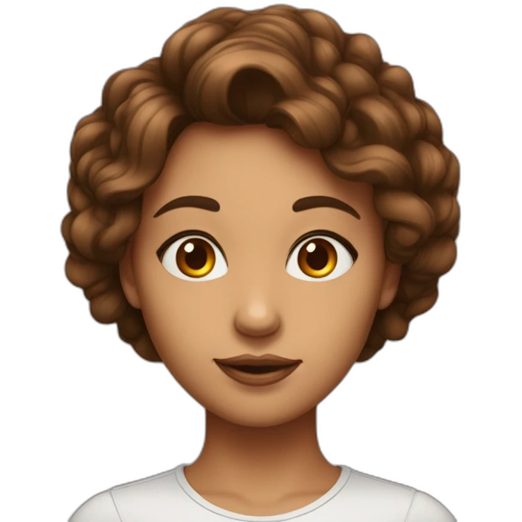 femme avec les cœurs dans les yeux cheveux brune couleur de peau métisse emoji