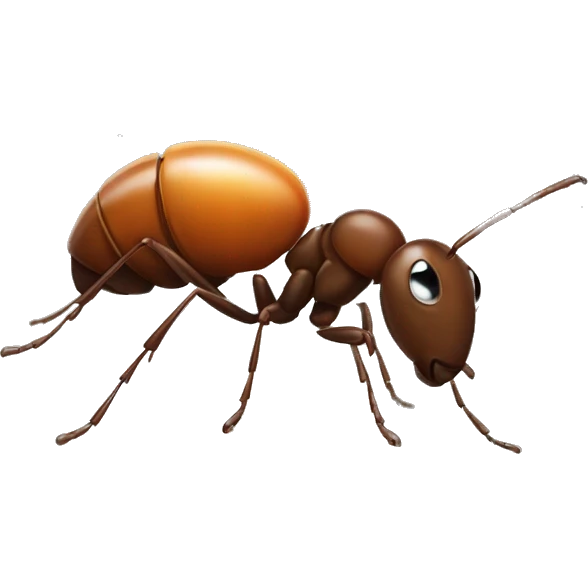 an ant with a big rice onits back emoji