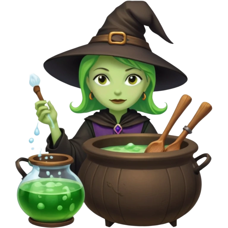 green witch cooking potion emoji