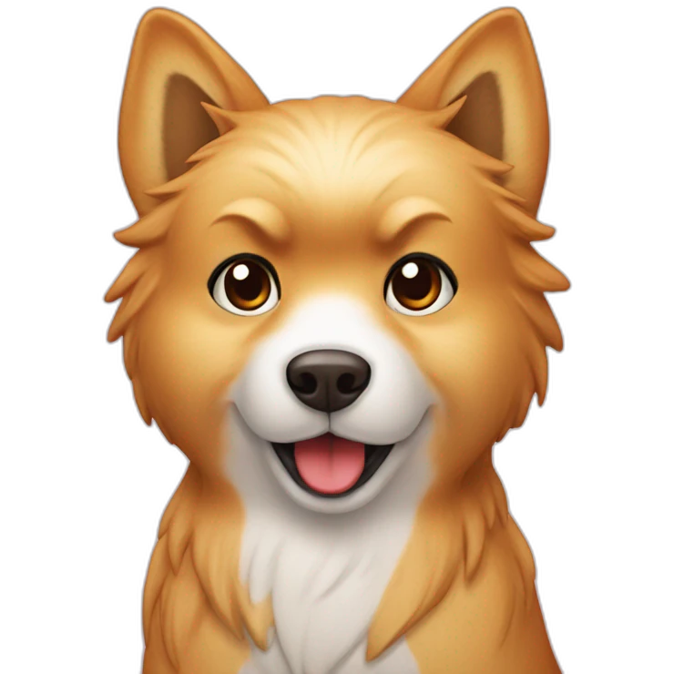 Zwergspitz am Eis essen emoji