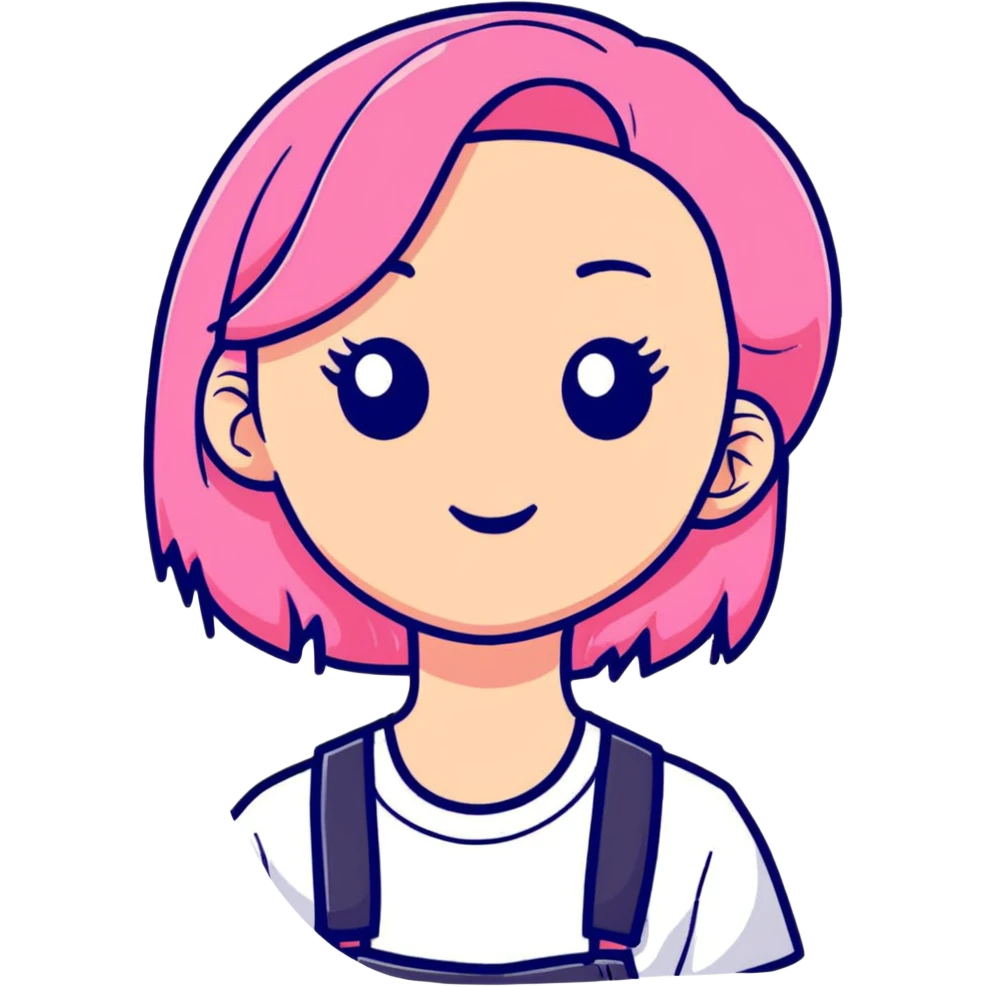 white girl with pink hair emoji