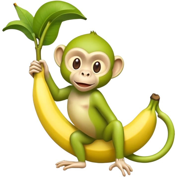 banana with the head of a green monkey emoji