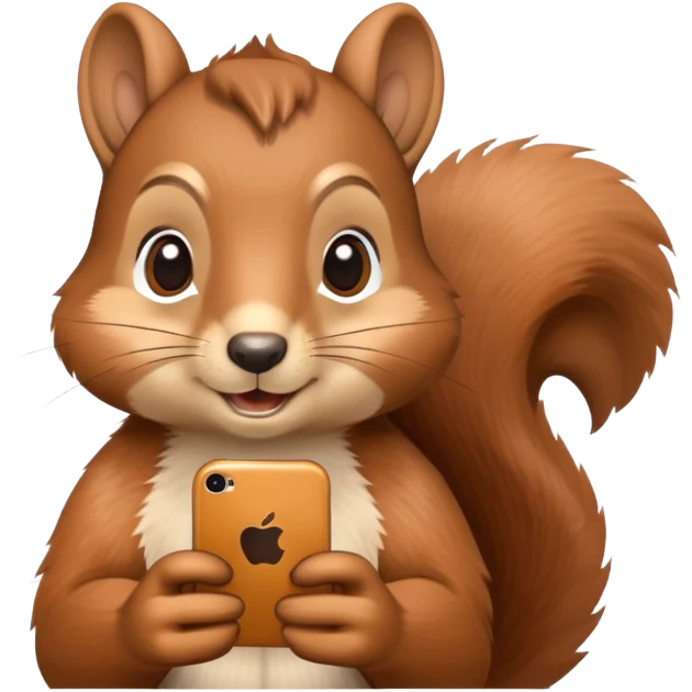 Squirrel holding an iPhone  emoji