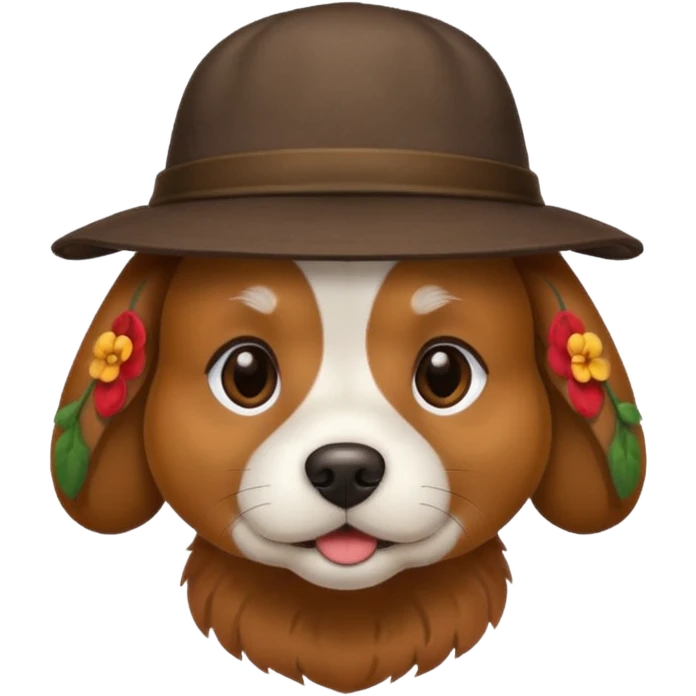 Dog wearing a hat emoji