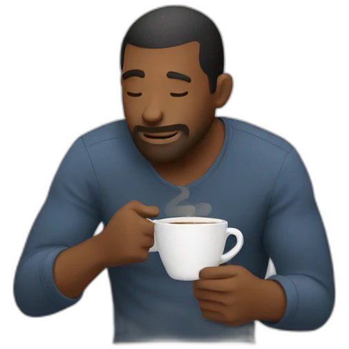 man drinking coffee emoji