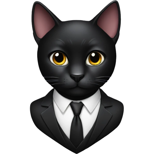 the black cat in a black  formal cassic suit emoji