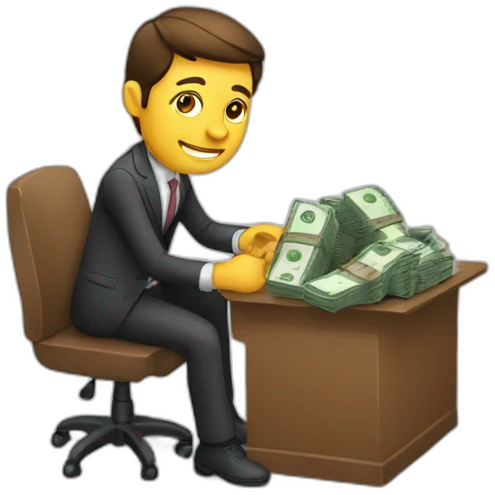 An entrepreneur doing money  emoji