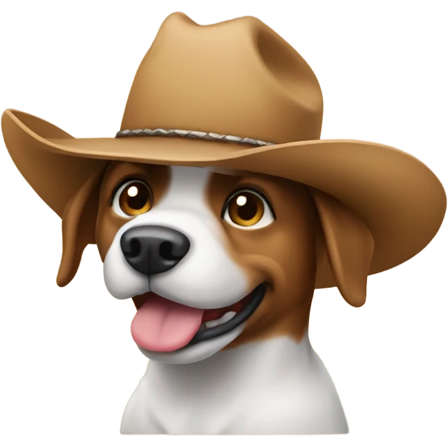 dog wearing a cowboy hat emoji