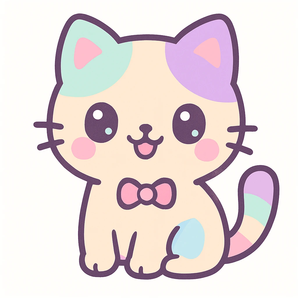 a cat, kawaii style illustration emoji