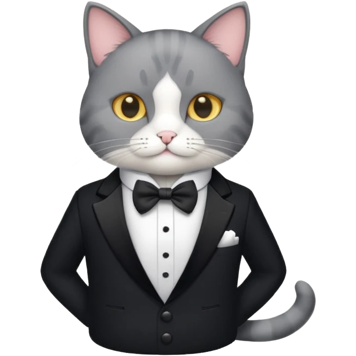 Cat  with tuxedo on emoji