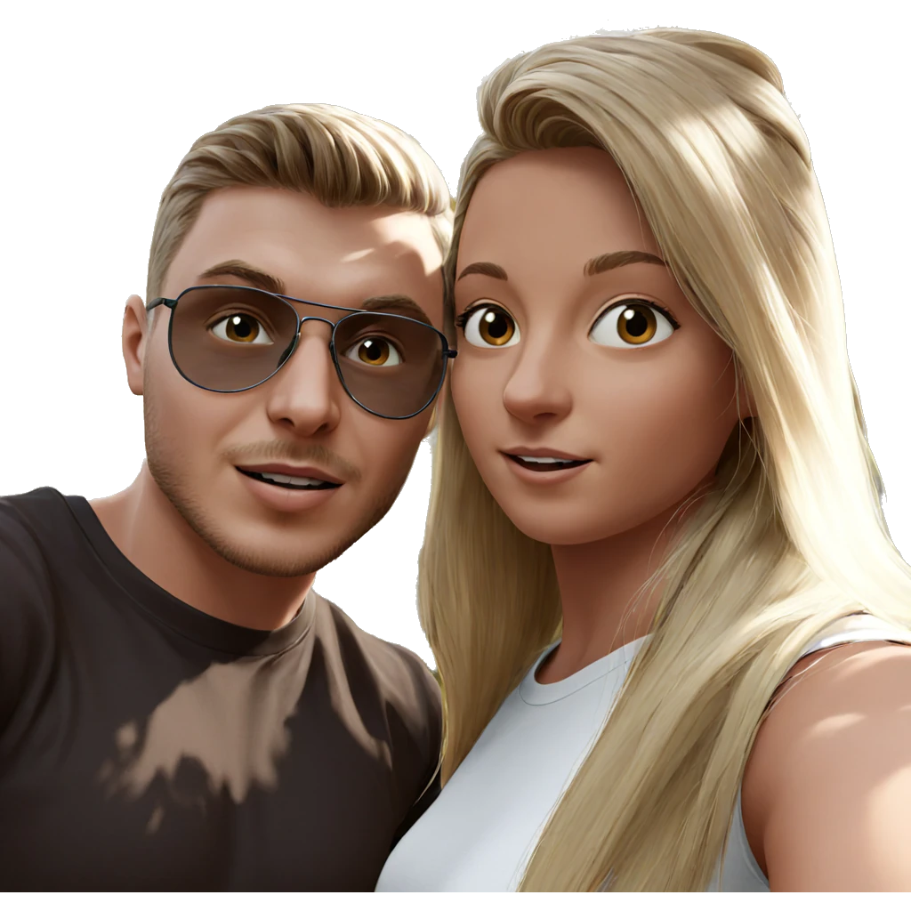 blonde and brown pair outdoors emoji
