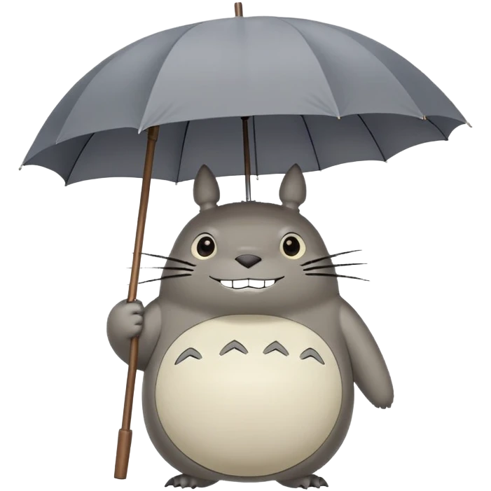 Totoro holding an umbrella emoji