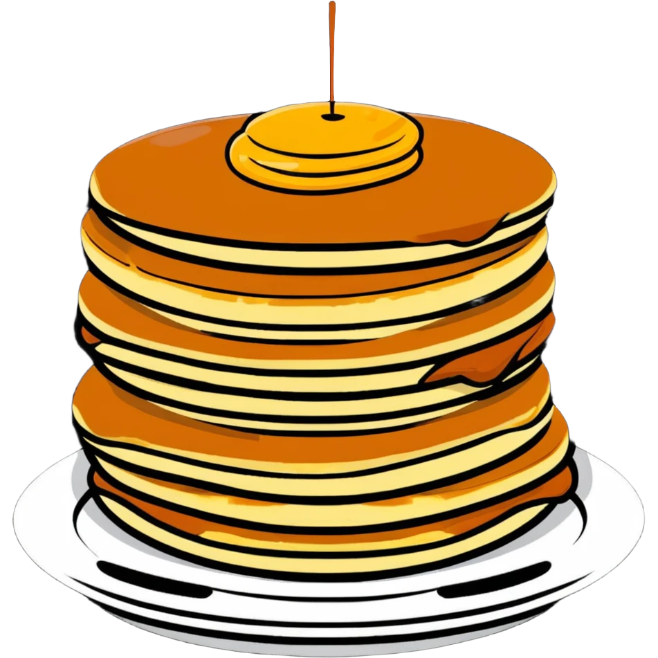 stack of pancakes with maple syrup emoji