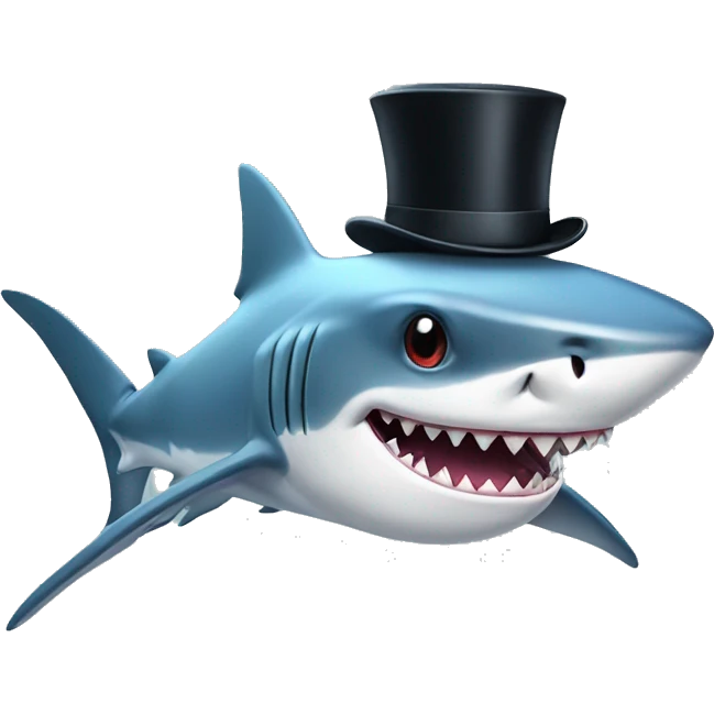 Shark with a top hat emoji