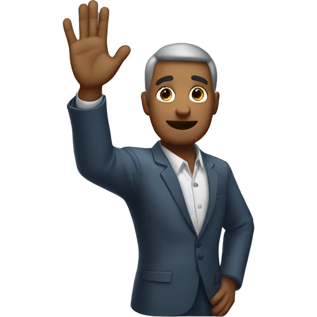 a man with his hand up emoji