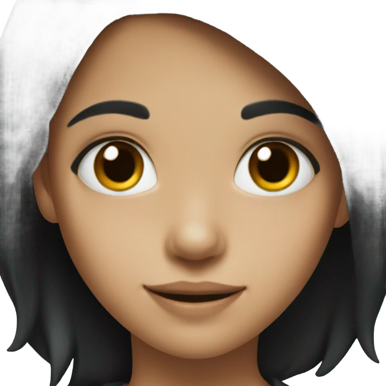 smiling girl with black hair emoji