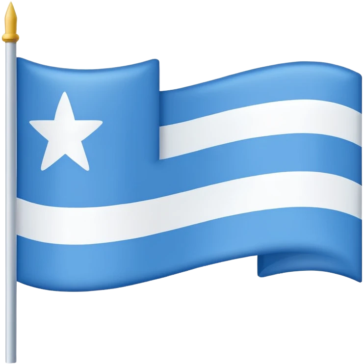 emoji Flag with 3 simple  horizontal lines: white, blue, white, equal one to another emoji