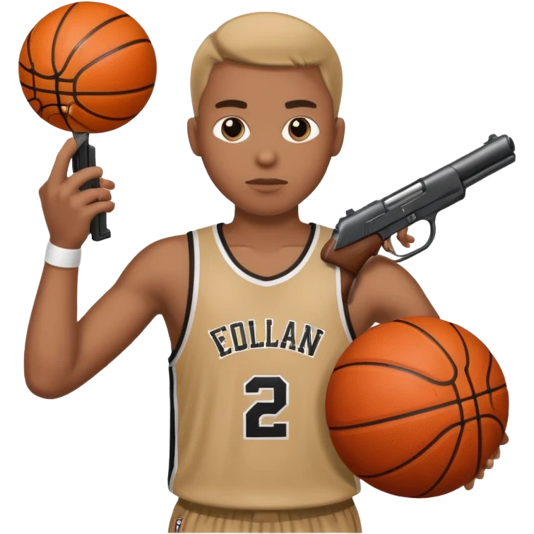 Basketball person with gun emoji