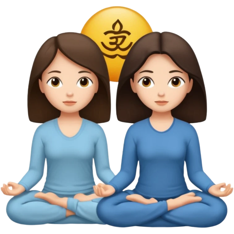 two brunetts meditating emoji