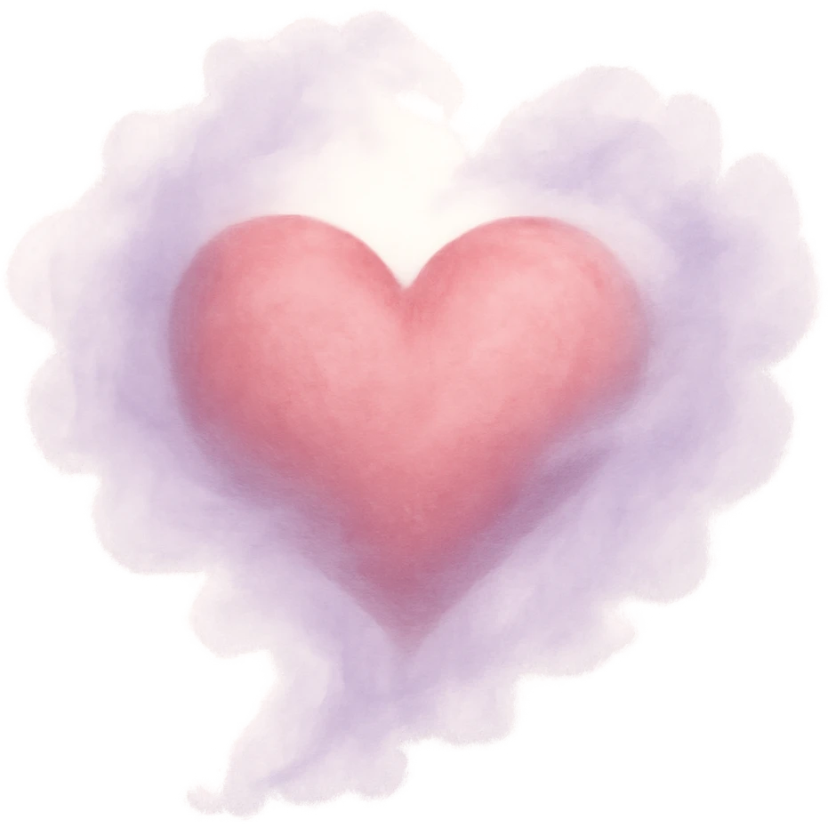 heart with a delicate lavender mist remove background emoji