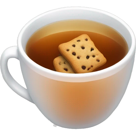 a cup of tea with cookies emoji