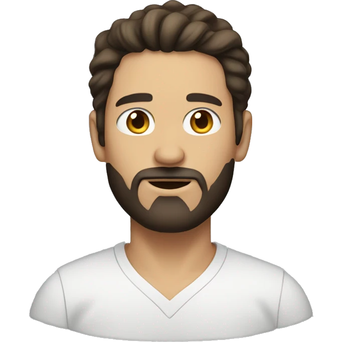 Man with long dark brown hair, light beard and goatee  emoji