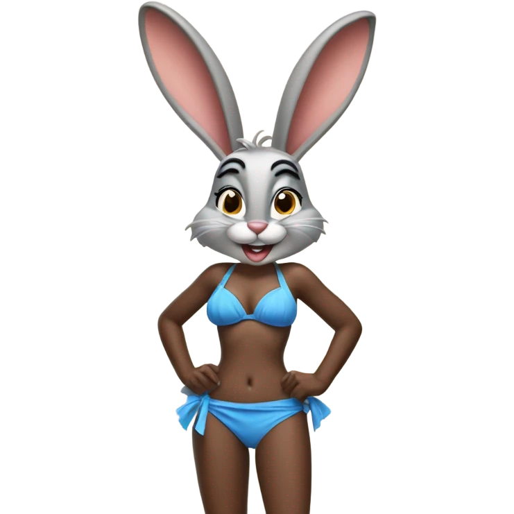 Bugs Bunny in a bikini emoji