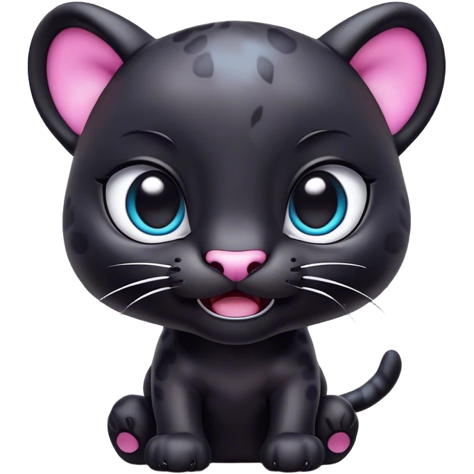 Cinematic Comical Baby Panther Portrait Emoji, Head tilted dramatically with an exaggeratedly shocked expression, featuring a compact, endearing build with wide, comically expressive eyes full of humorous disbelief, Simplified yet hilariously expressive features, highly detailed, glowing with a slightly sassy glow, high shine, dramatic yet playful, stylized with an air of quirky youthful charm, soft glowing outline, capturing the essence of a meme-worthy baby panther that looks ready to side-eye its way into viral fame! emoji