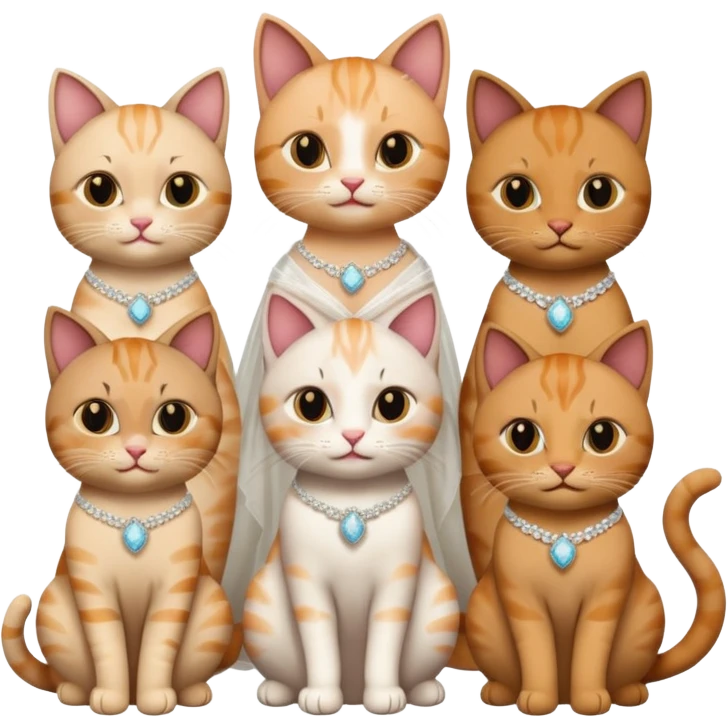 Cat bridal party emoji