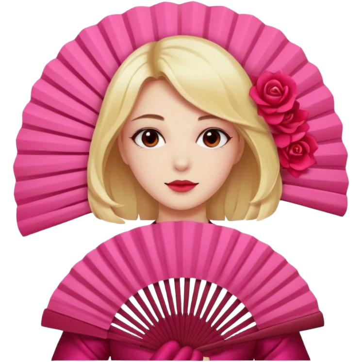 Clean girl pink fan and I love rose emoji