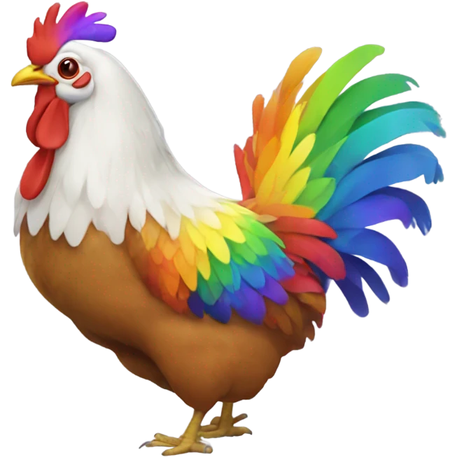 Rainbow chicken emoji