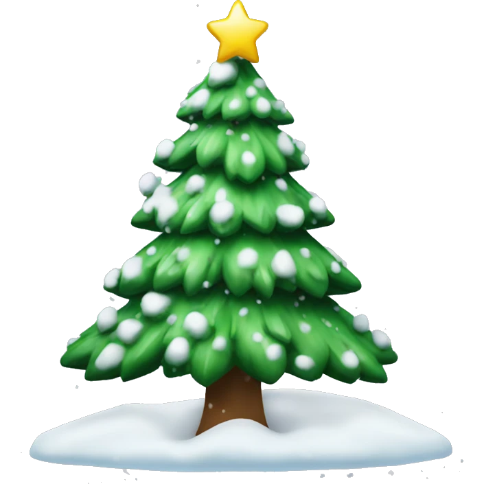 Christmas tree with snow all over it  emoji