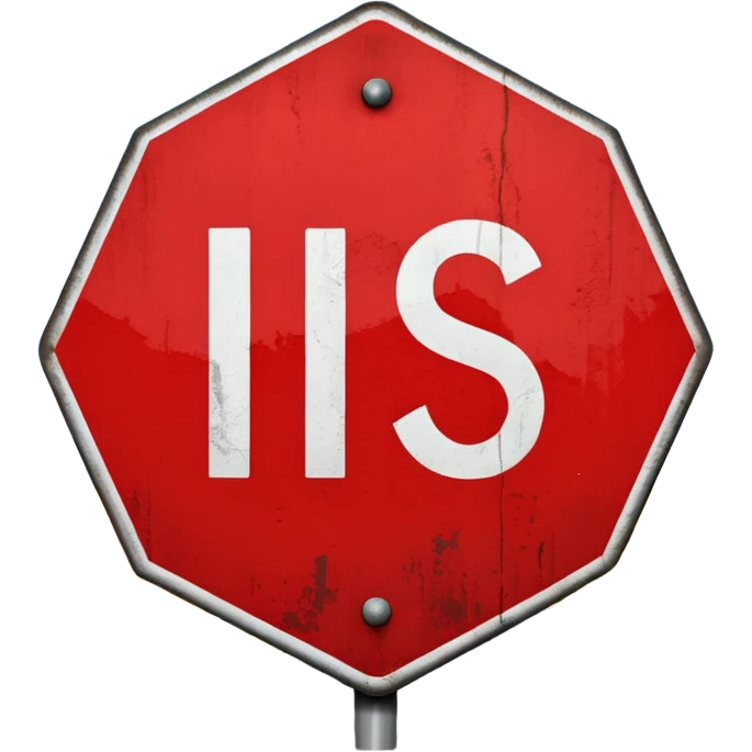 red, road sign, hexagonal, with the inscription SANCTIONS emoji