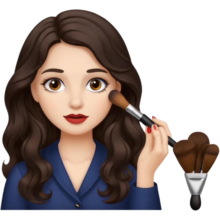 Красится девочка с шикарной укладкой длинными волосами emoji