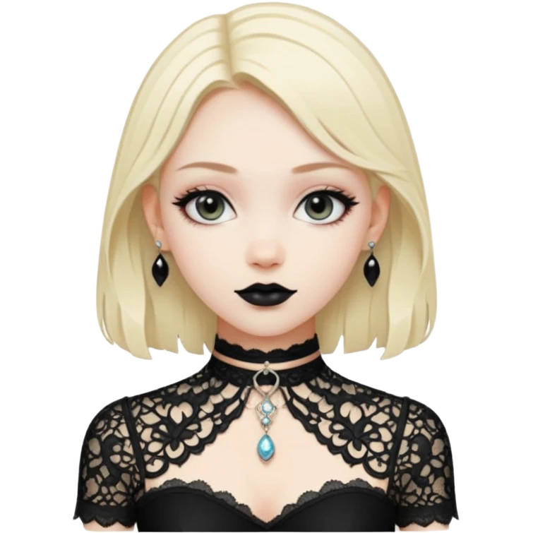 goth black lace choker emoji