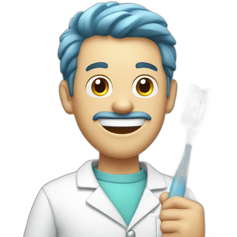 dentist with a toothbrush in his hand emoji