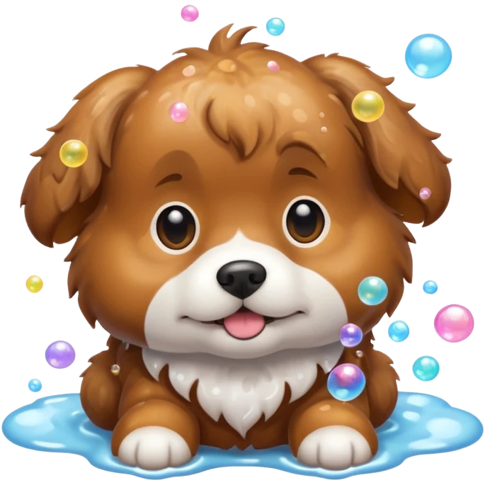 dog with soap bubbles emoji