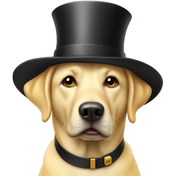 yellow lab wearing a tophat emoji