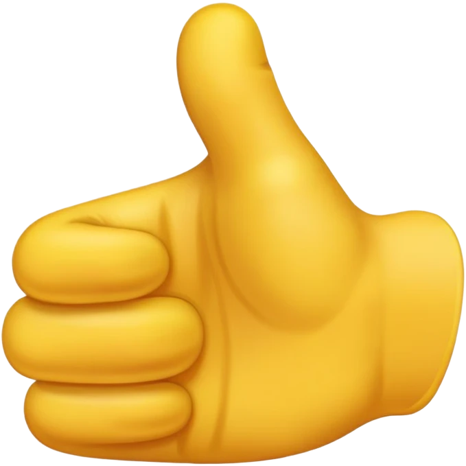 Yellow thumb up facing forward emoji