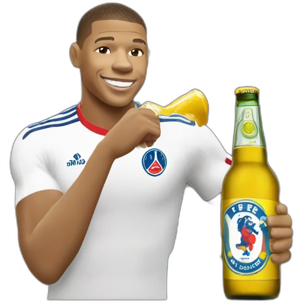 Mbappé qui boit une bière emoji